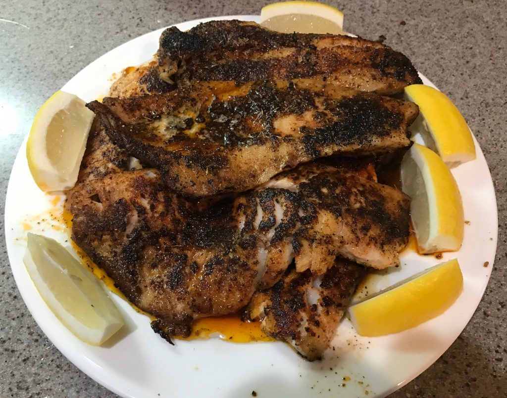 Blackened Fish with Key LimeGarlic Butter Under the Jacaranda Tree