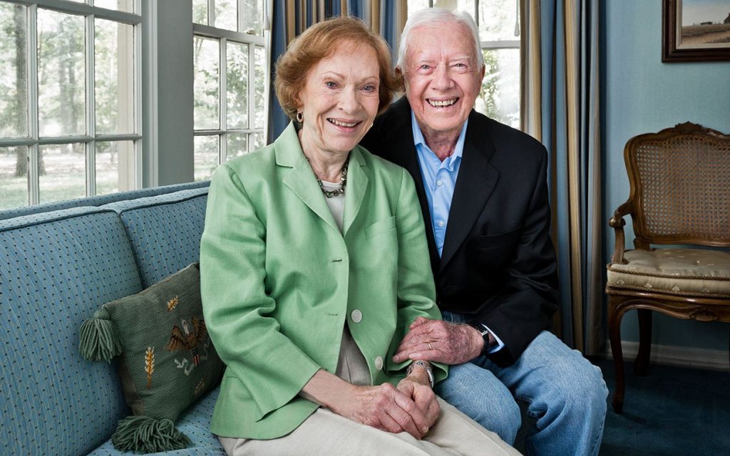 Jimmy and Rosalynn Carter Under the Jacaranda Tree