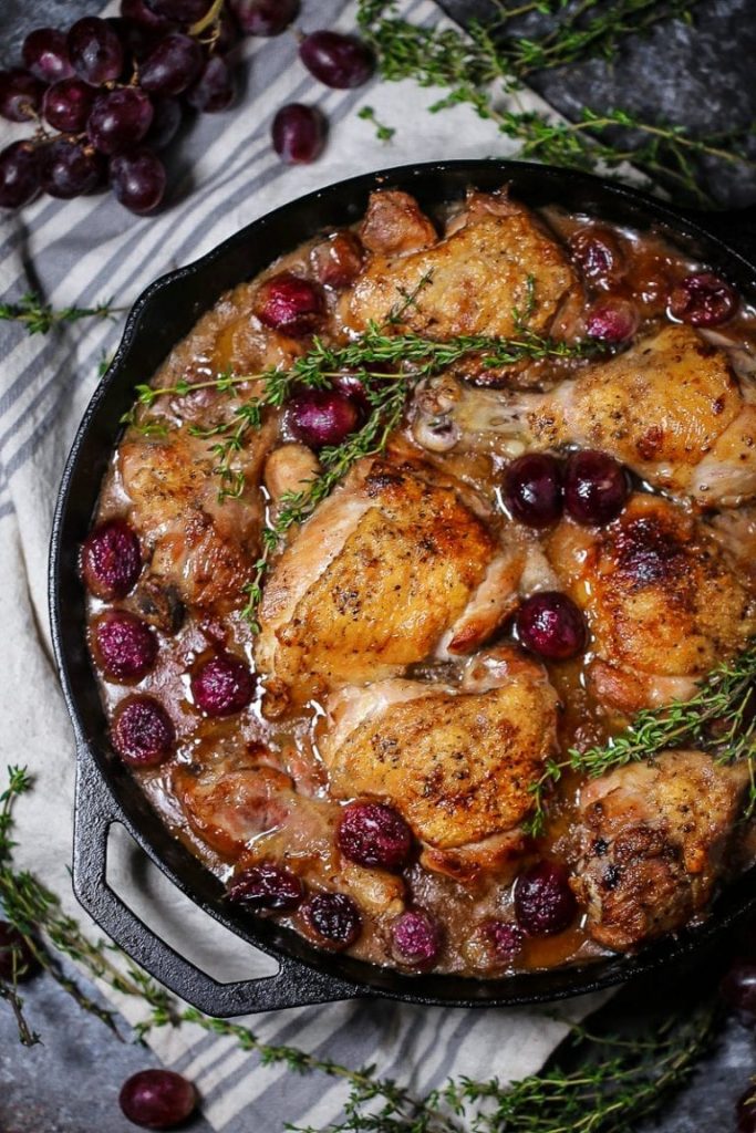 Braised Chicken with Grape Sauce | Under the Jacaranda Tree