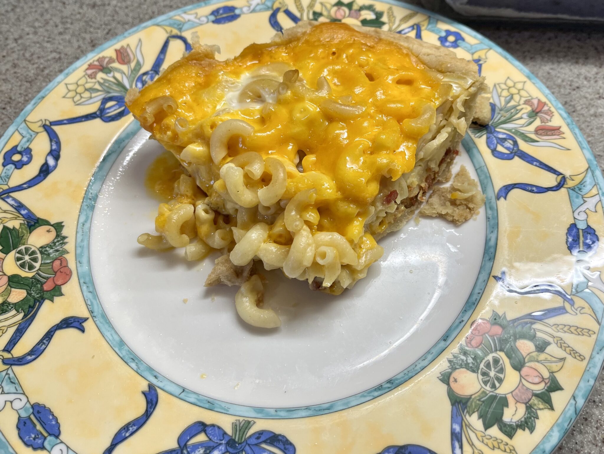 Mac & Cheese Quiche Under the Jacaranda Tree